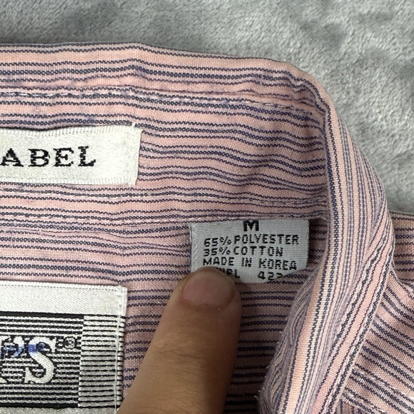 Levi's Shirt Vintage 90s Silver Label striped short-sleeve button-down Size M - Picture 3 of 7